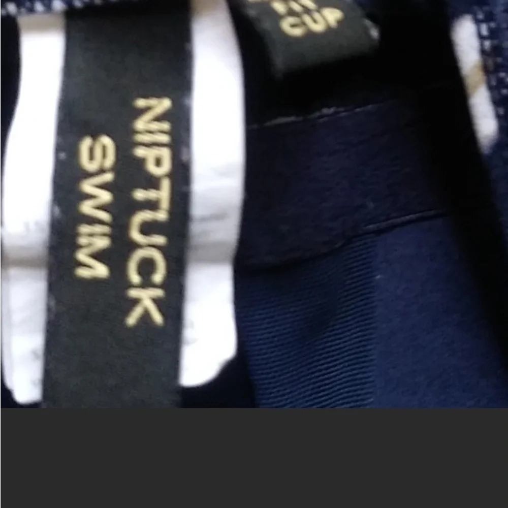 NipTuck,Joanne Twist-Front, Gold-Striped One-Piece, Excellent Condition, Size 6